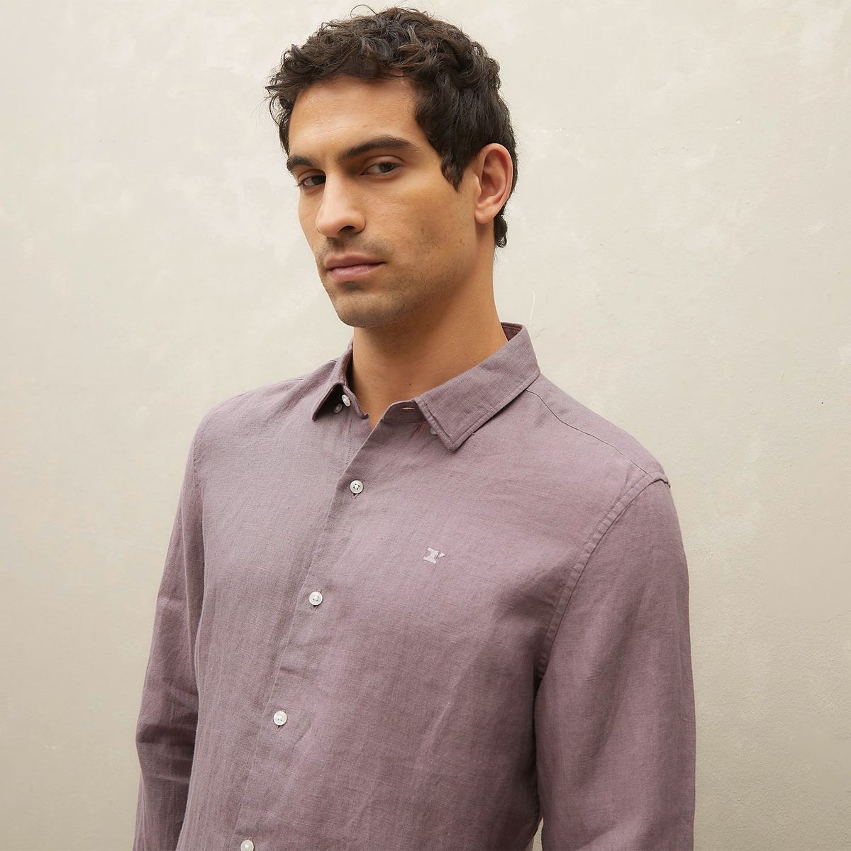 WOLF&HANK - Camisa Manga Larga 100% Lino Hombre Wolf&Hank