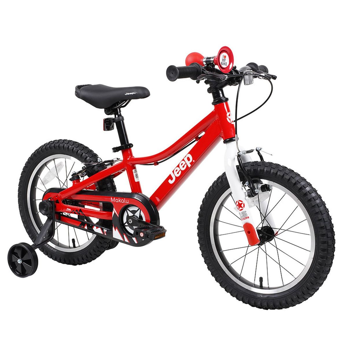 JEEP - Bicicleta Infantil Jeep Aro 16 Roja Con Frenos V-Brake