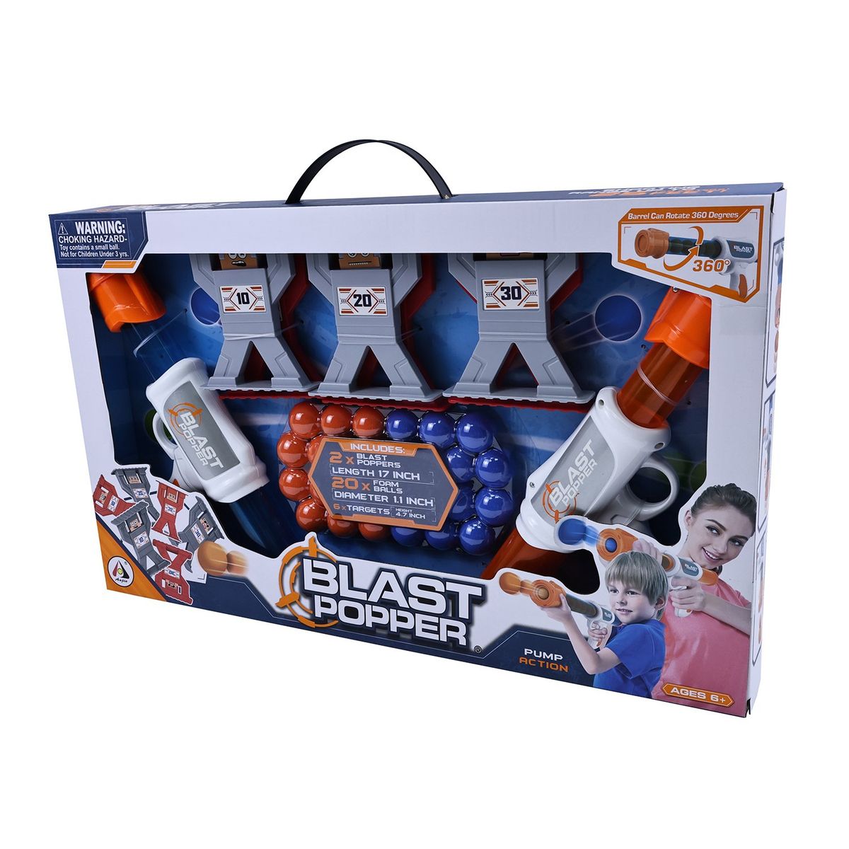 AOJIE - Lanzador de bolas de espuma para niños. Incluye 2 lanzandores