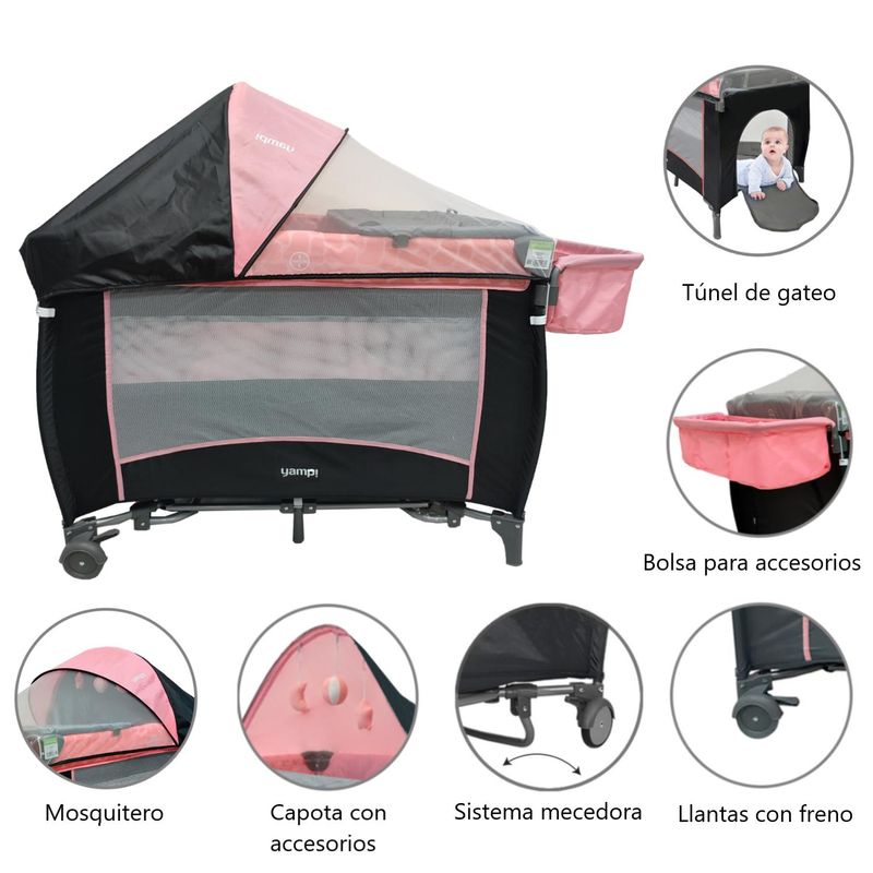 YAMP - Cuna Corral Bebé Mecedora Lima Yamp