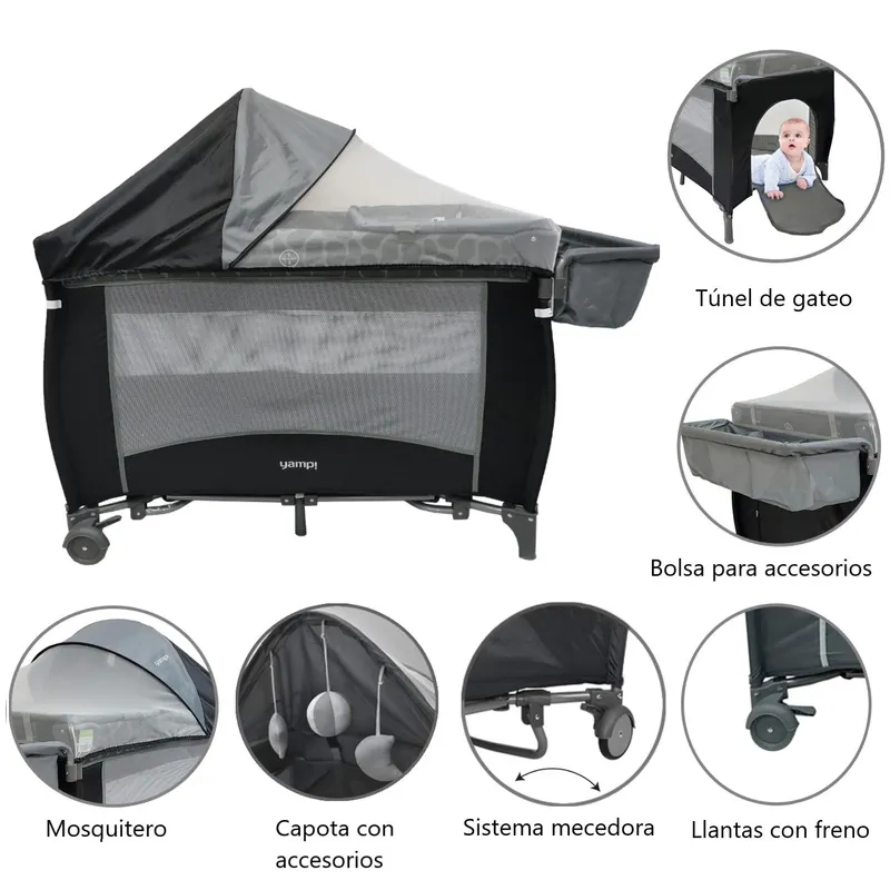 YAMP - Cuna Corral Bebé Mecedora Lima Yamp