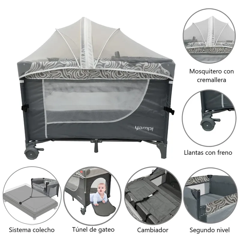 YAMP - Cuna Corral Y Colecho Bebé Venecia Yamp