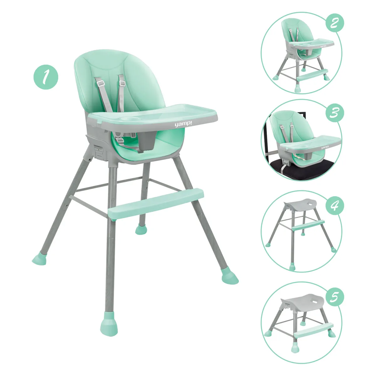 YAMP - Silla De Comer Bebé 5 En 1 Executive Yamp