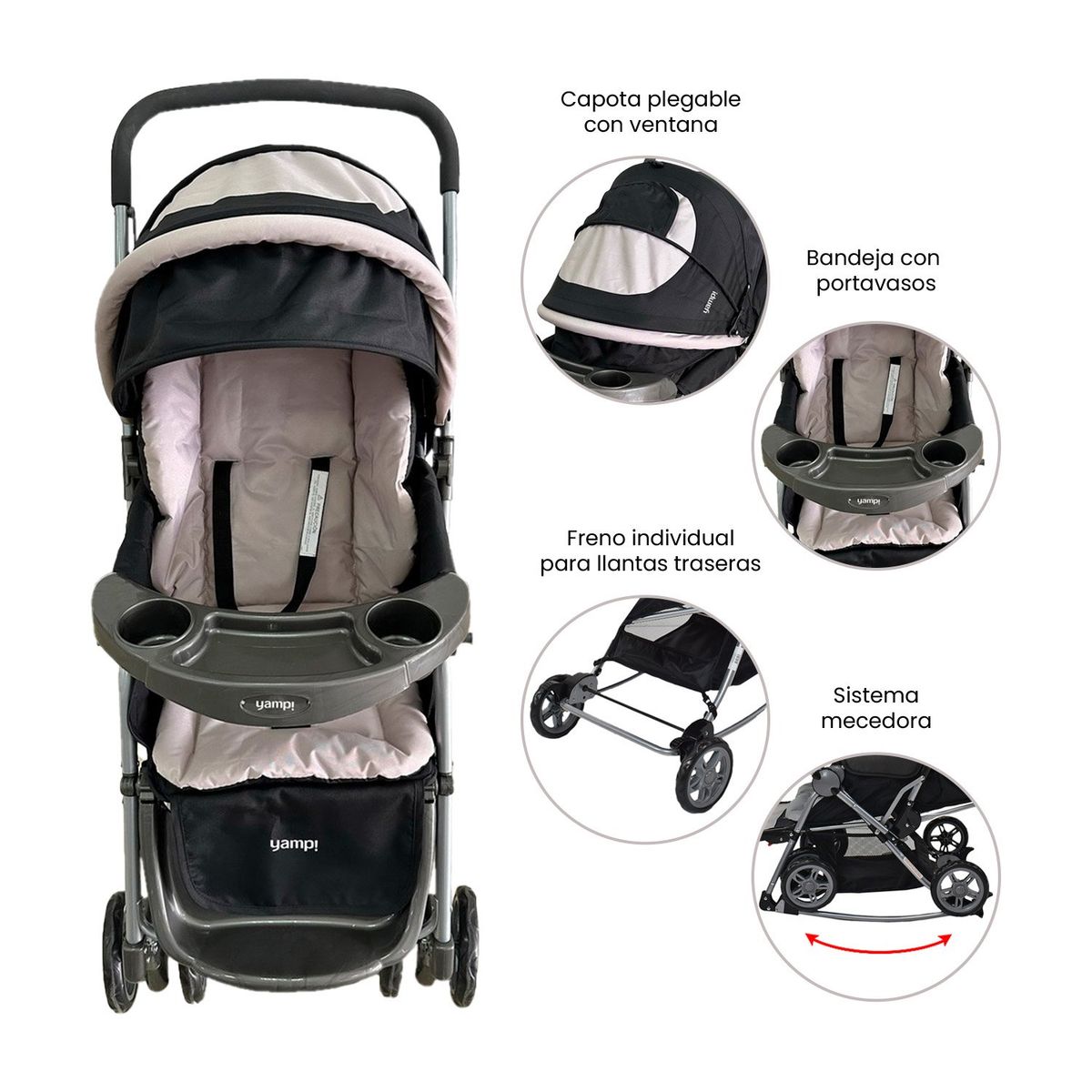 YAMP - Coche De Paseo Bebé Mecedora Logan Yamp