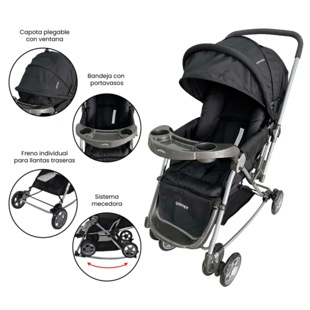 YAMP - Coche De Paseo Bebé Mecedora Logan Yamp