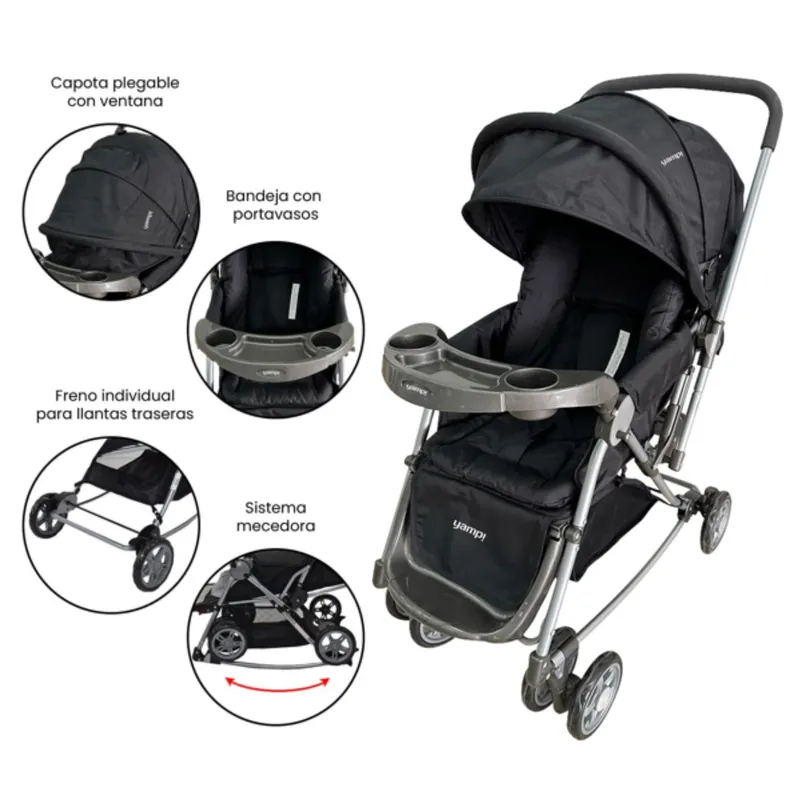 YAMP - Coche De Paseo Bebé Mecedora Logan Yamp