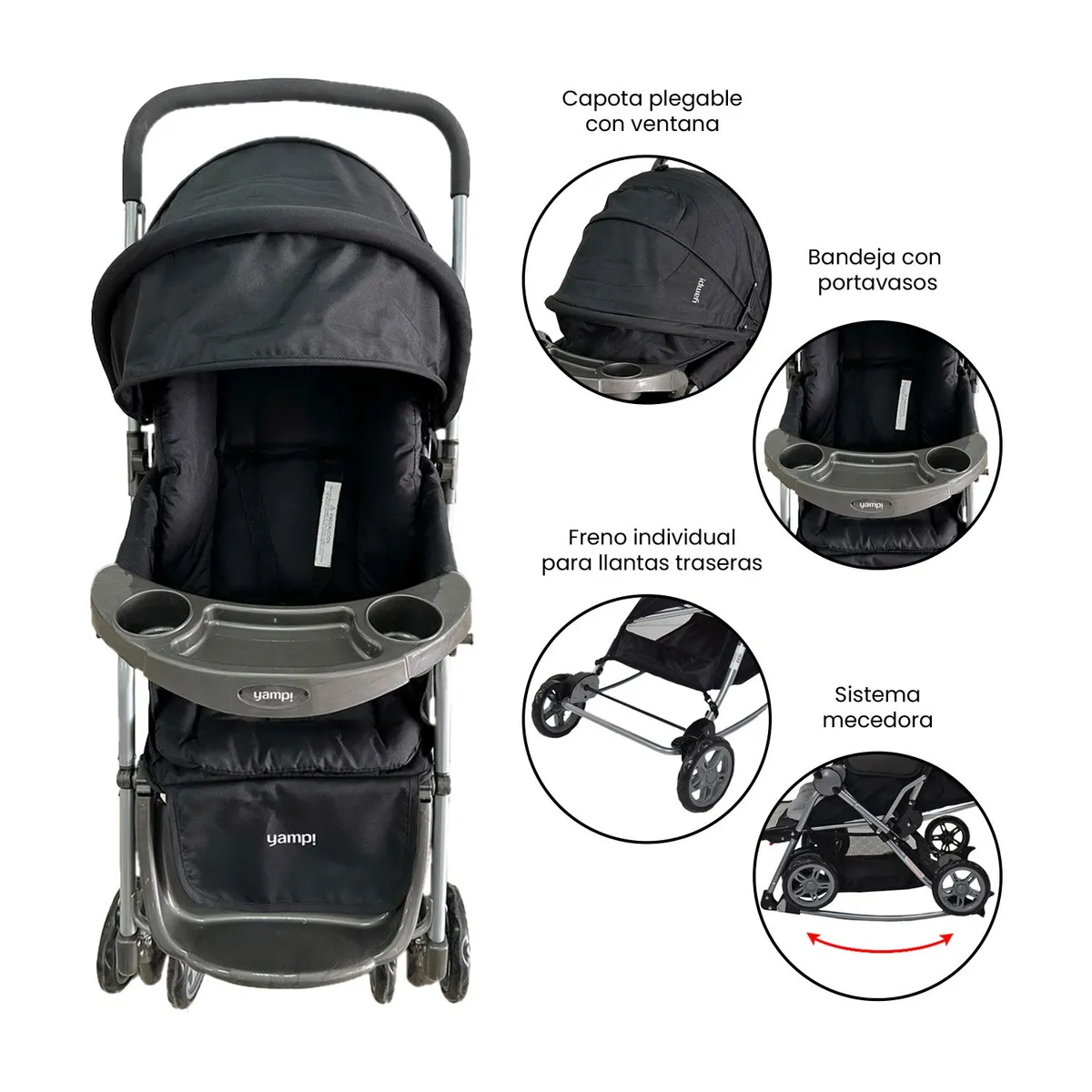 YAMP - Coche De Paseo Bebé Mecedora Logan Yamp