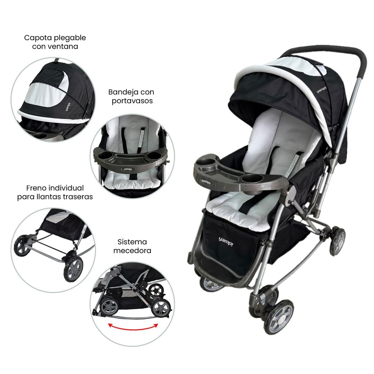 YAMP - Coche De Paseo Bebé Mecedora Logan Yamp