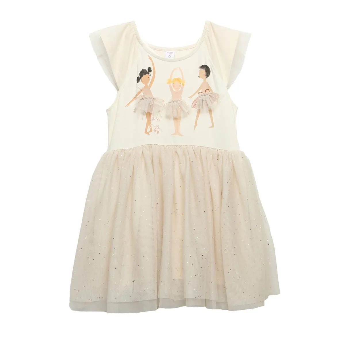 YAMP - Vestido Yamp Niña Algodón Con Falda Brillante