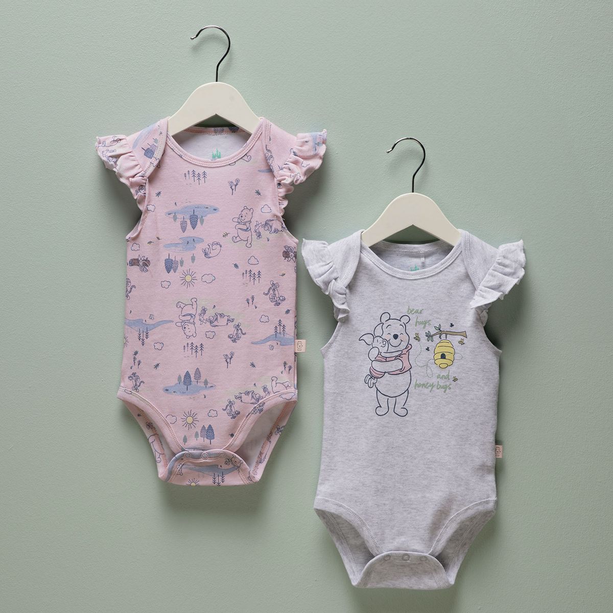 WINNIE THE POOH - Body Bebé Niña Pack X2 Algodón Winnie The Pooh