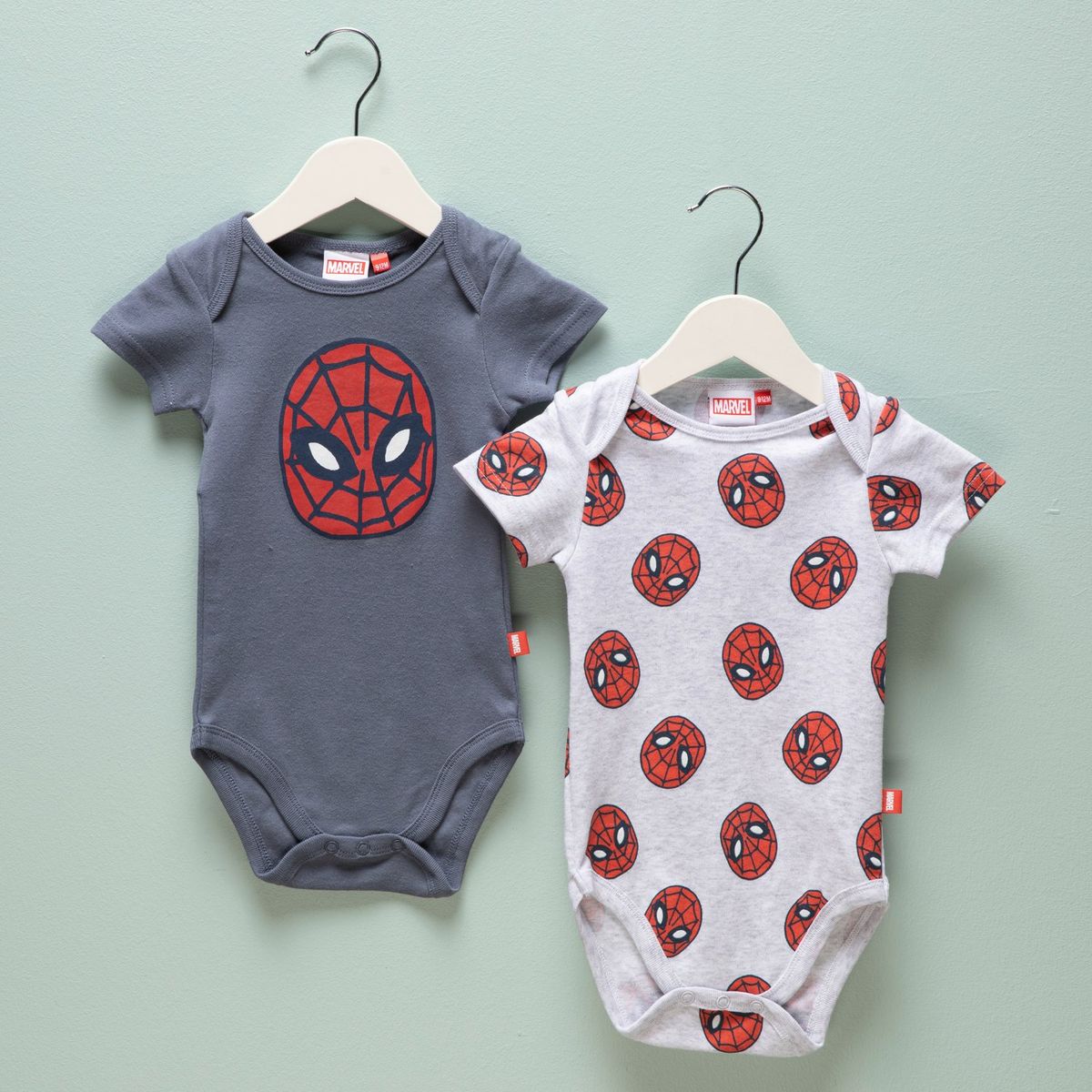 SPIDERMAN - Body Bebé Niño Pack X2 Algodón Spider-man