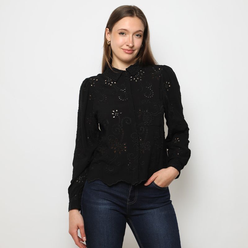 BASEMENT - Blusa Manga Larga Casual Mujer Basement 