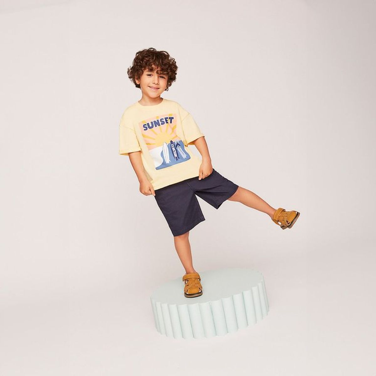 YAMP - Short Yamp Niño Algodón Con Cinturón