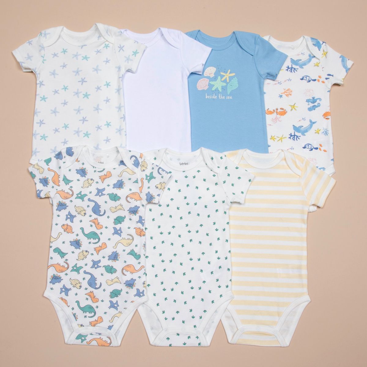 YAMP - Body Bebé Niño Pack X7 Algodón Yamp