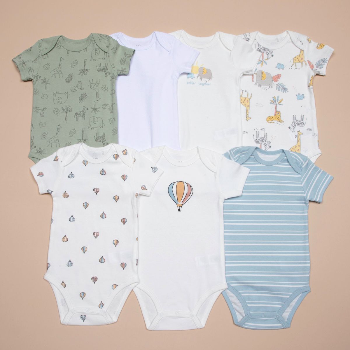 YAMP - Body Bebé Niño Pack X7 Algodón Yamp