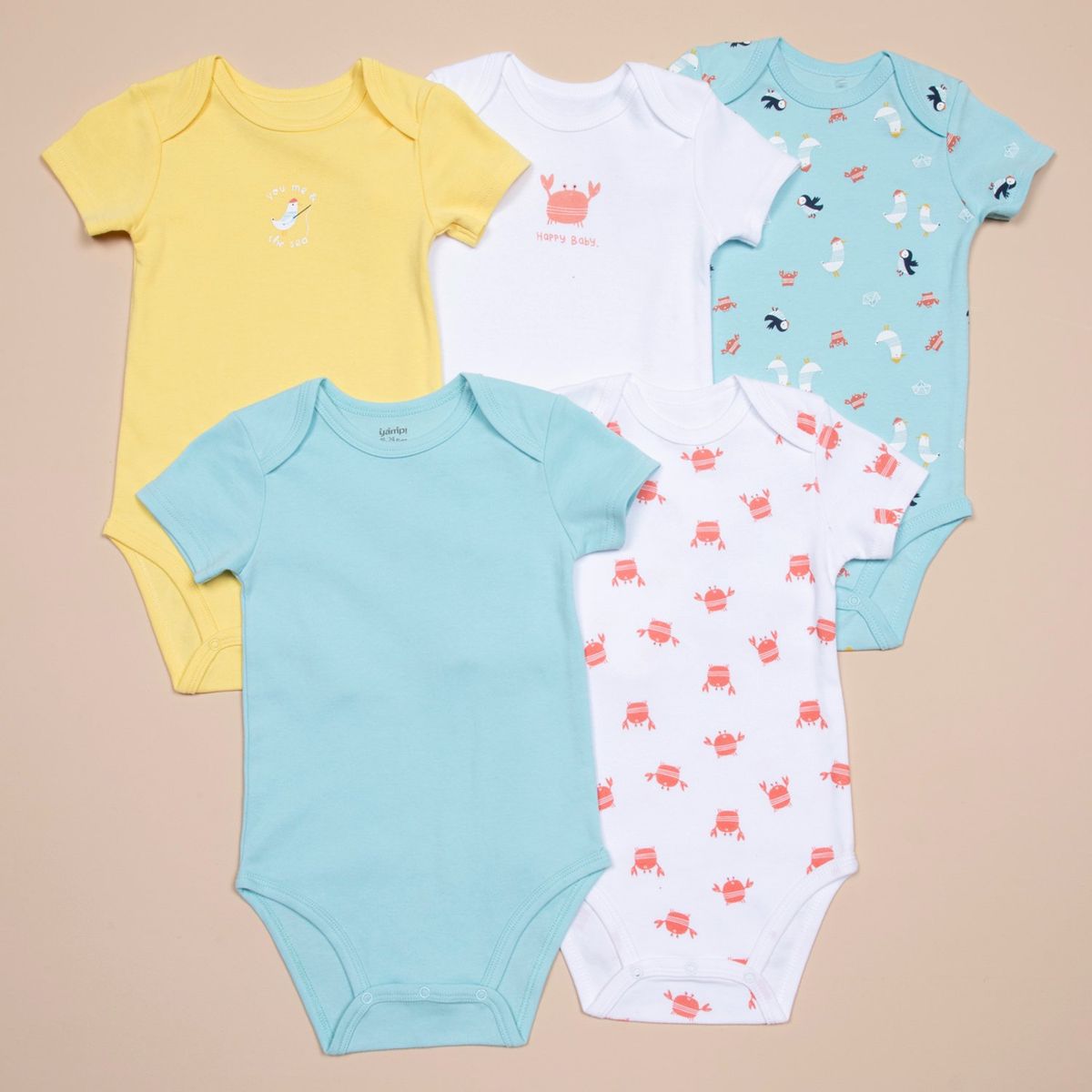 YAMP - Body Bebé Niño Pack X5 Algodón Yamp