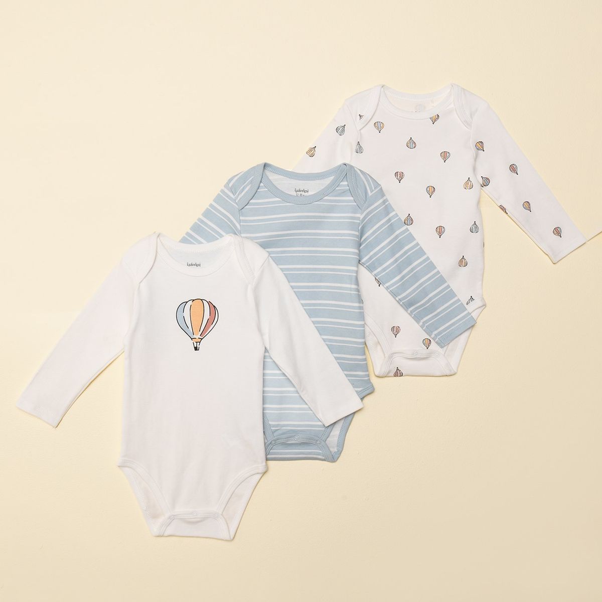 YAMP - Body Bebé Niño Pack X3 Algodón Yamp