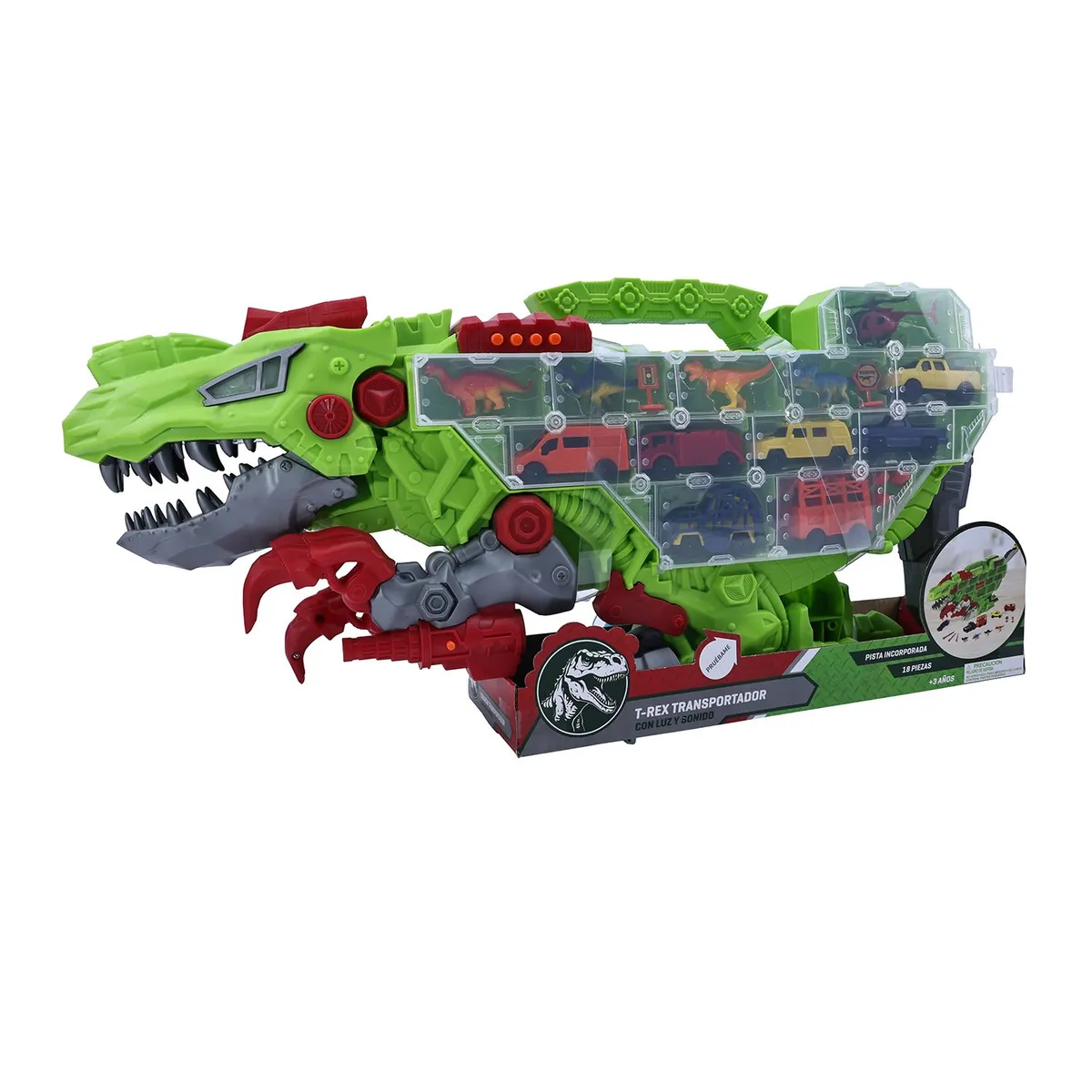 KIDS N PLAY - Juguete Dinosaurio Maletín Transportador Autos Kids N Play