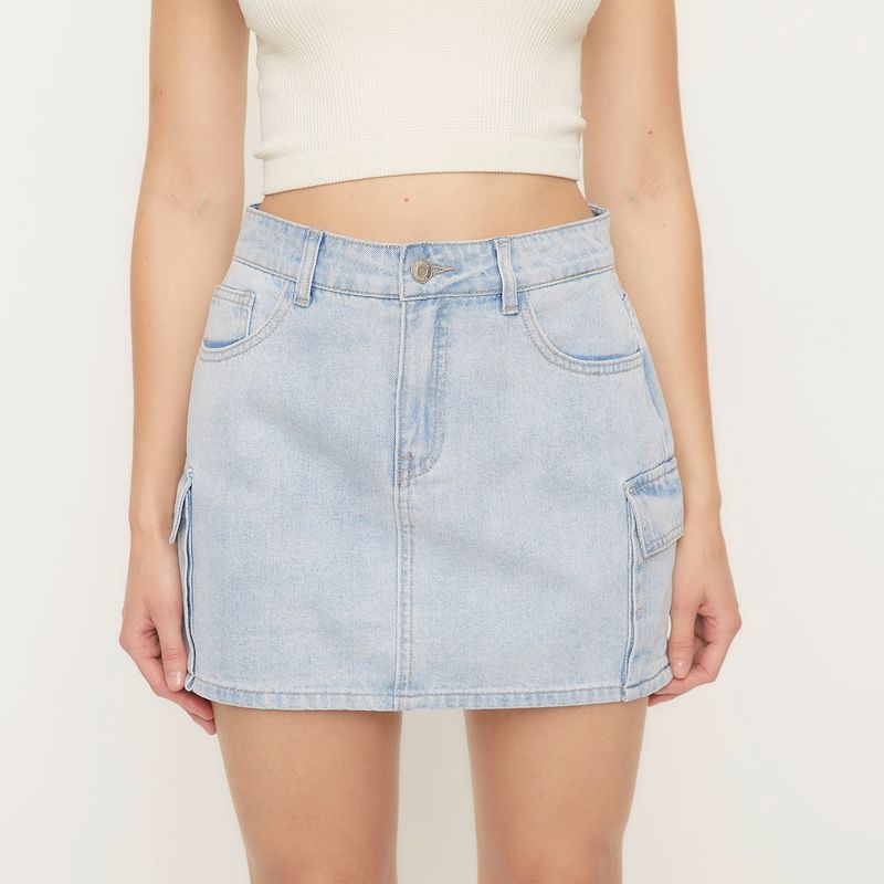 SYBILLA - Falda Sybilla Algodón Midi Casual Bolsillos