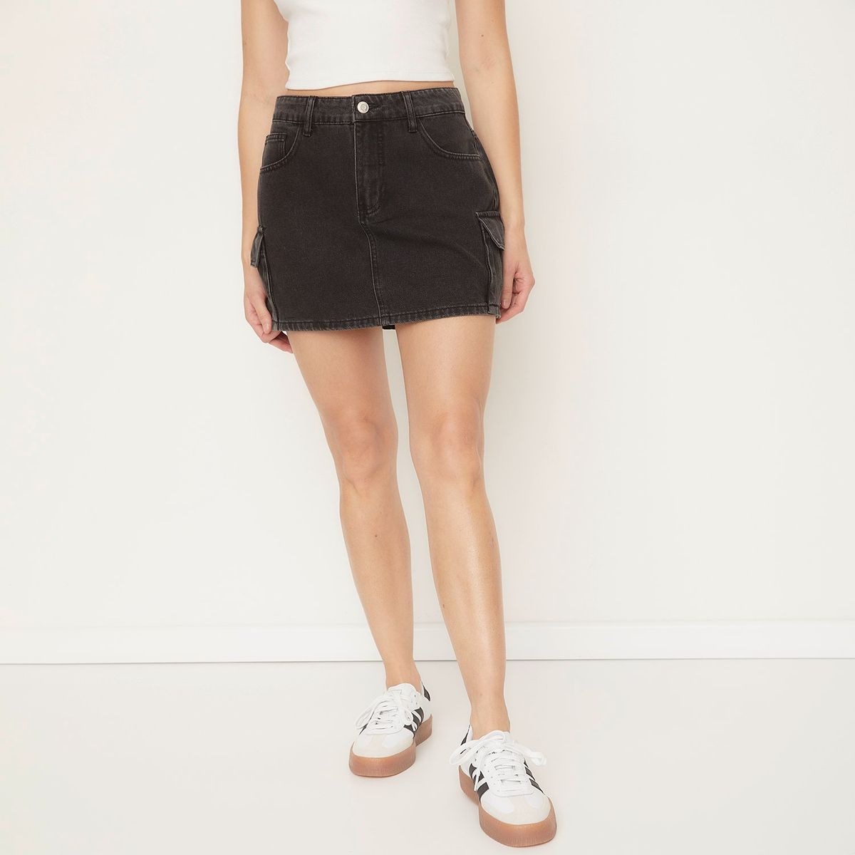 SYBILLA - Falda Sybilla Algodón Midi Casual Bolsillos