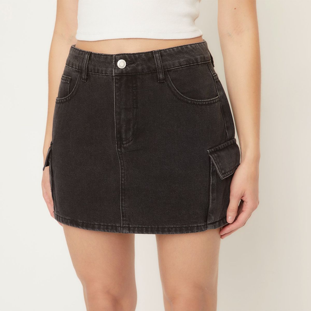 SYBILLA - Falda Sybilla Algodón Midi Casual Bolsillos