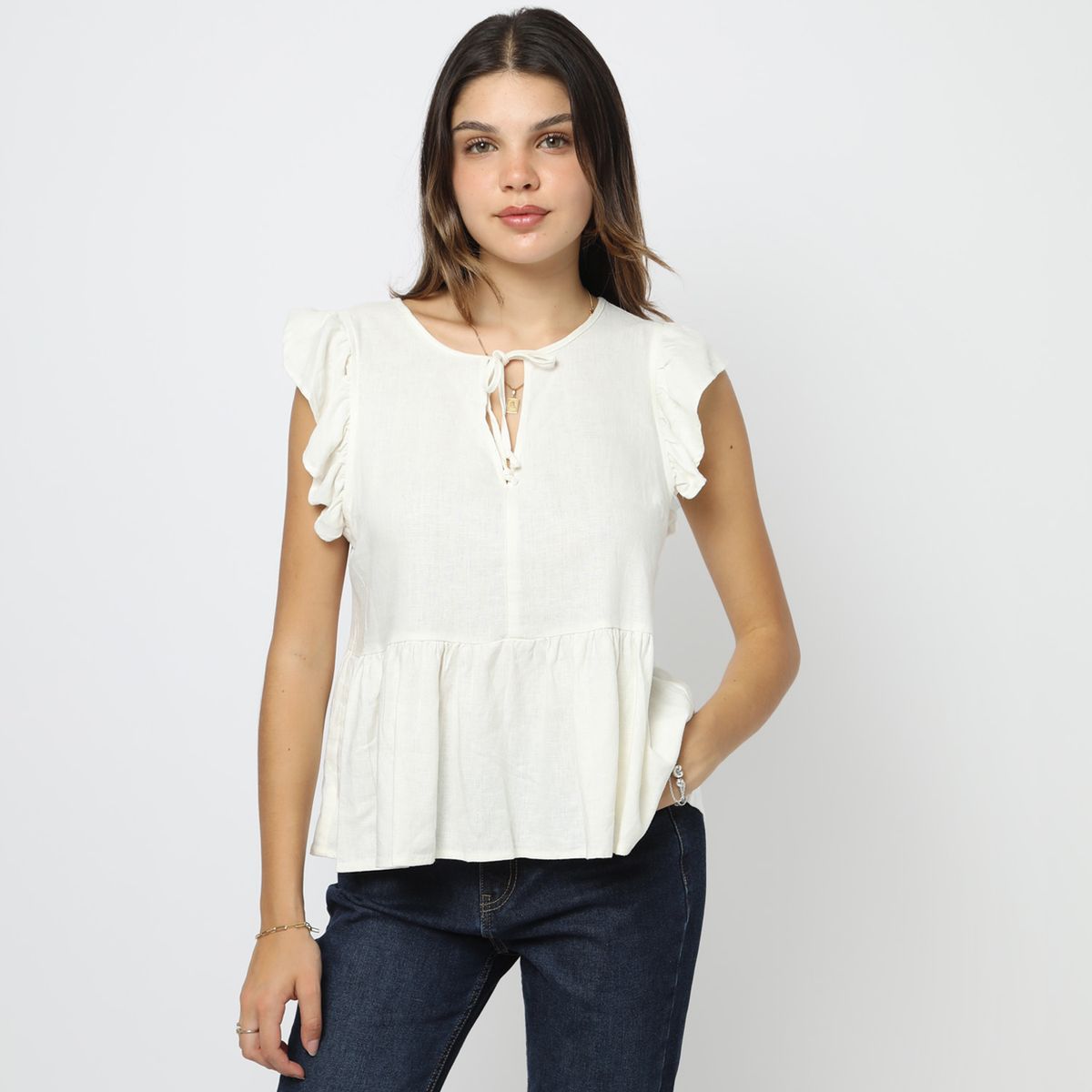 SYBILLA - Blusa Manga Corta Casual Mujer Sybilla