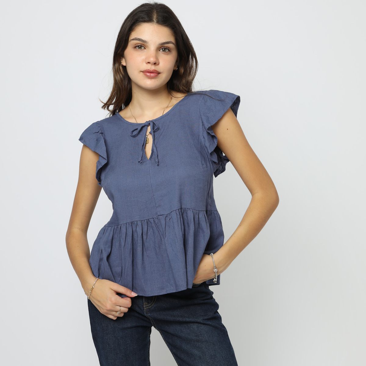 SYBILLA - Blusa Manga Corta Casual Mujer Sybilla