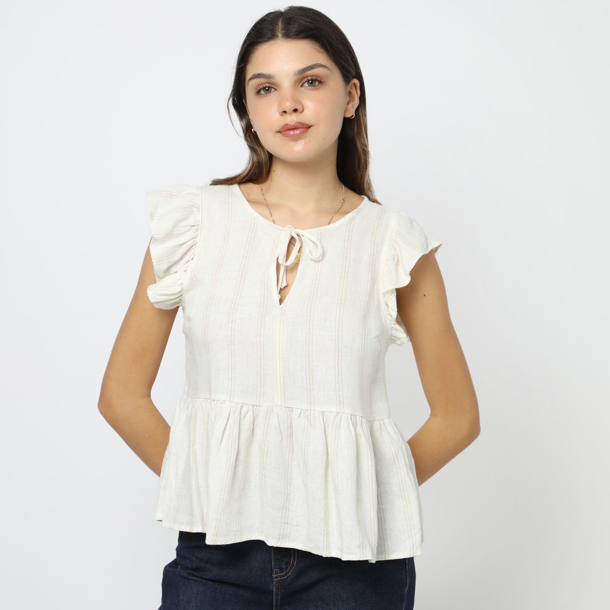 SYBILLA - Blusa Manga Corta Casual Mujer Sybilla