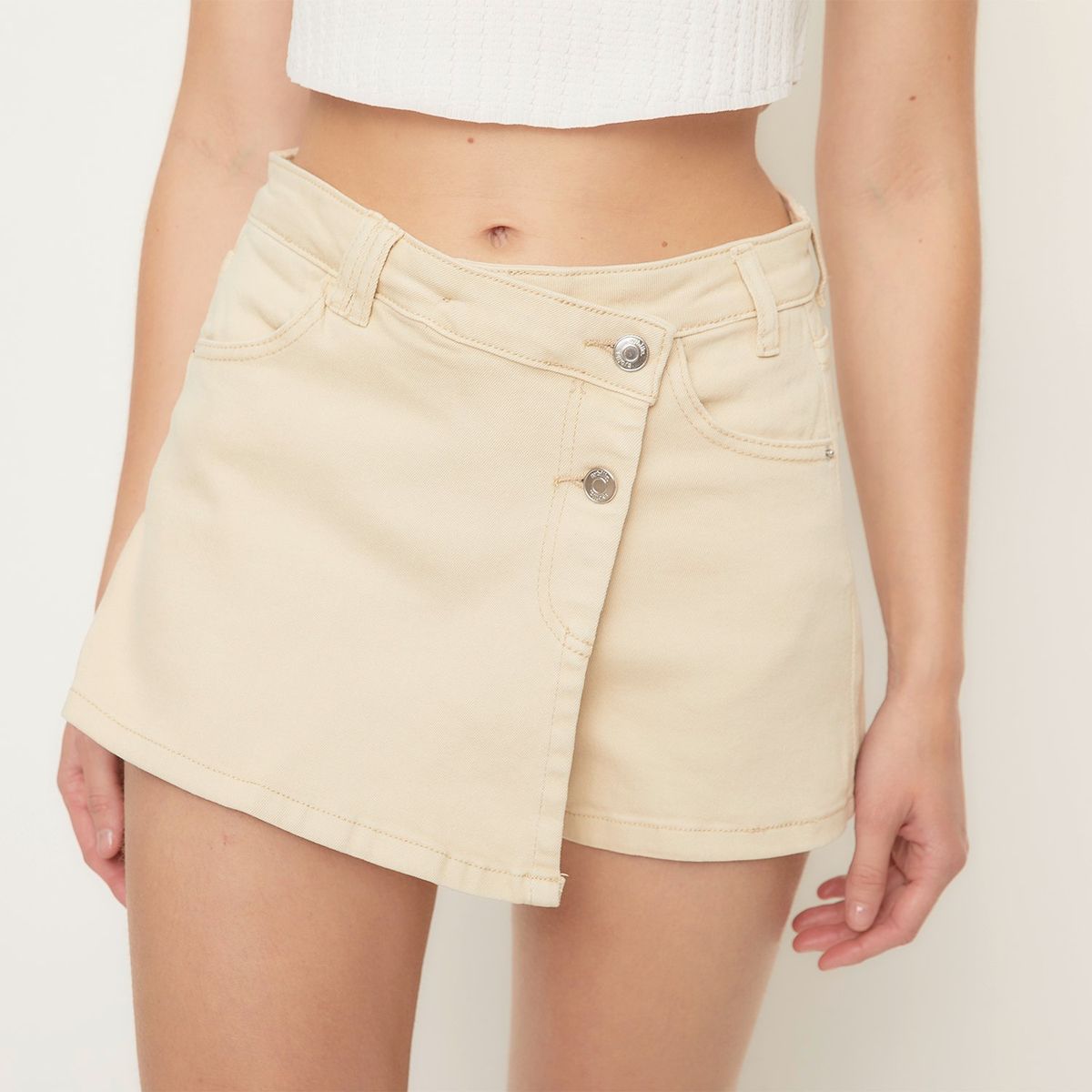 SYBILLA - Falda Sybilla Midi Algodón Corte Asimétrico