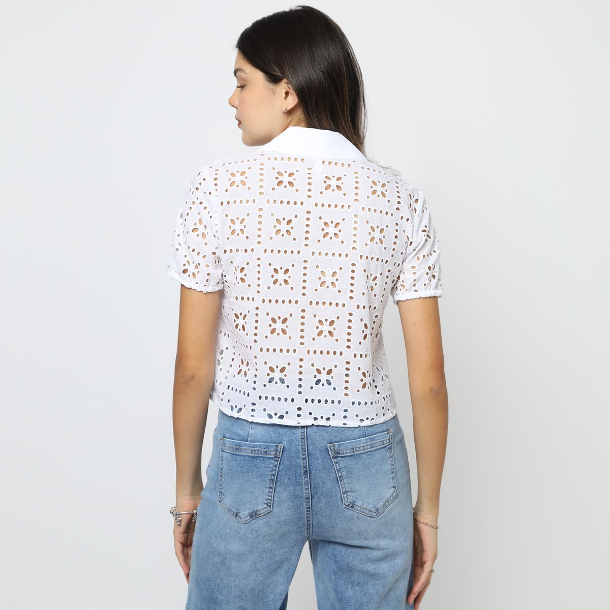 SYBILLA - Blusa Manga Corta 100% Algodón Mujer Sybilla