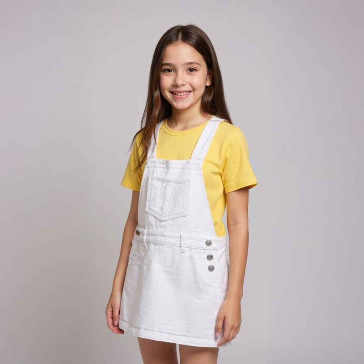 CONIGLIO - Overol Niña Coniglio Denim Shorts Con Bolsillos