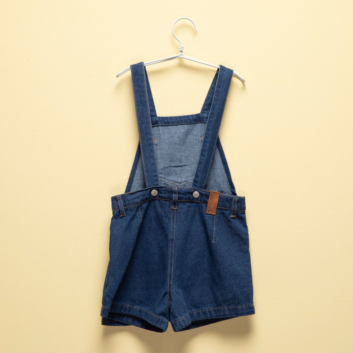 CONIGLIO - Overol Niña Coniglio Denim Shorts Con Bolsillos