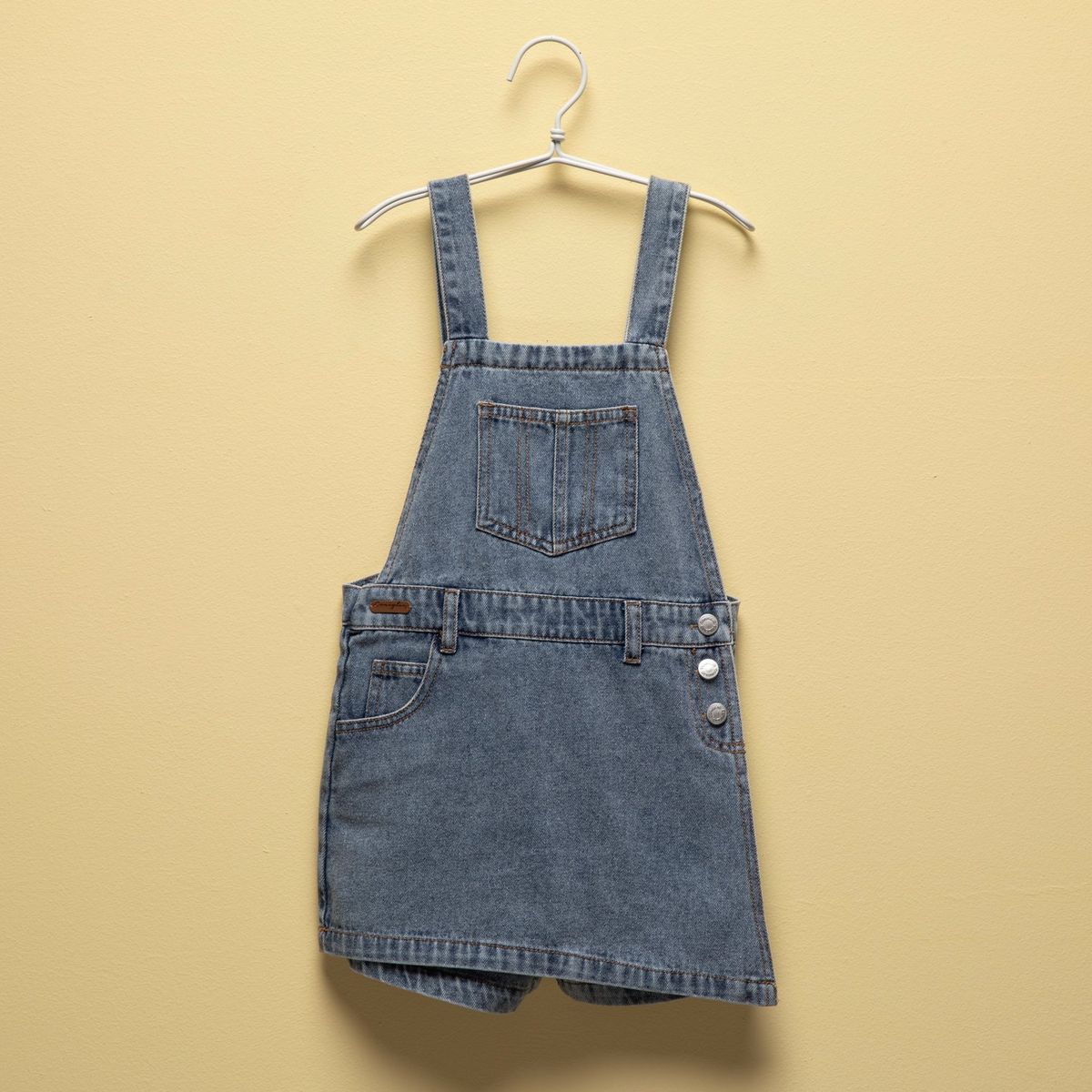 CONIGLIO - Overol Niña Coniglio Denim Shorts Con Bolsillos