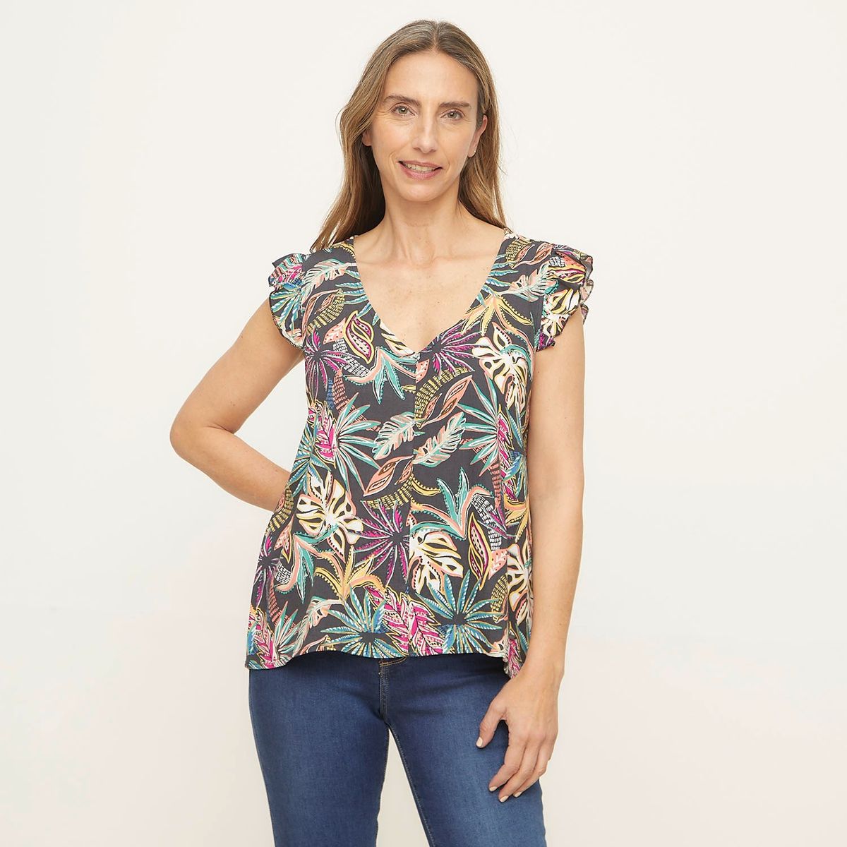 NEWPORT - Blusa Manga Corta Casual Newport