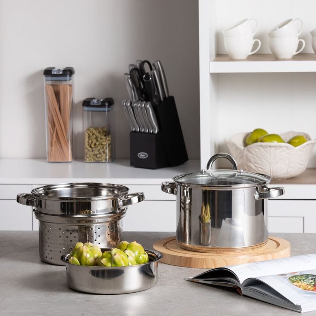 OSTER - Olla Espaguetera Vaporera De Acero Inoxidable 5.9 Lt