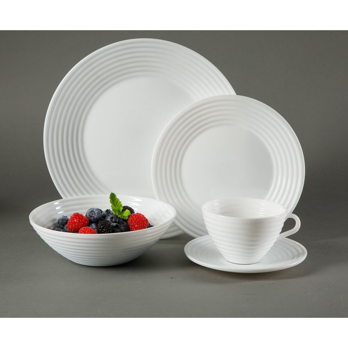 OSTER - Juego de Vajilla Fibra de Vidrio Resistente 20 Piezas