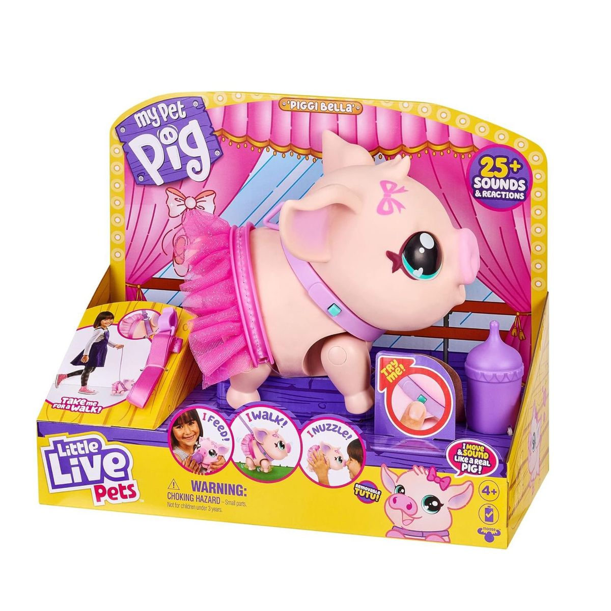 LITTLE LIVE PETS - Juguete Mascota Cerdito Little Live Pets Interactivo Con Correa Y Tutú