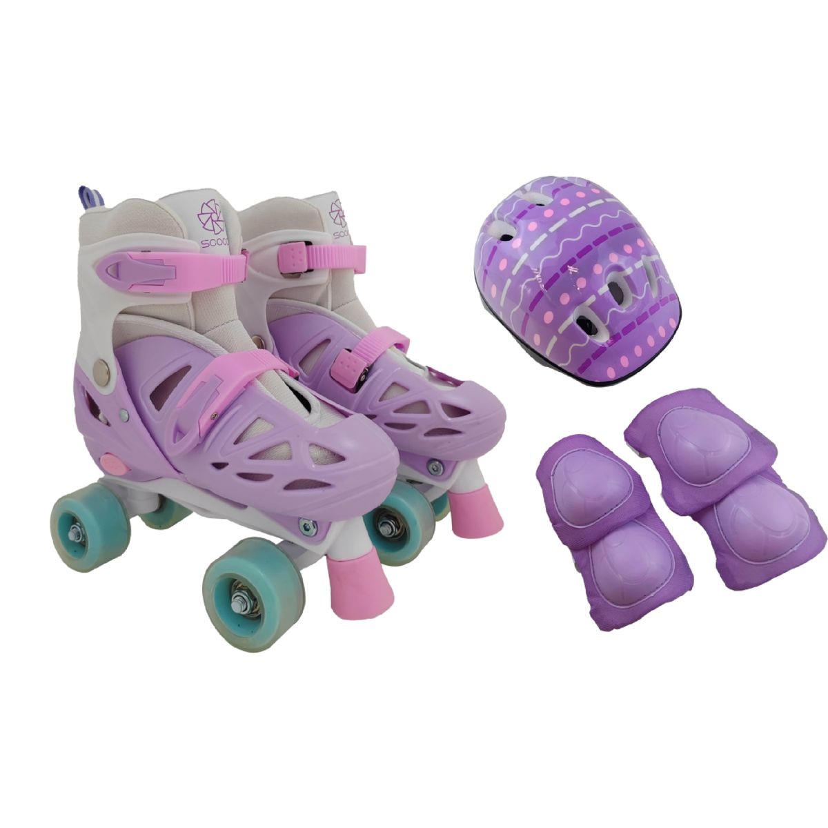 SCOOP - Set Patines Retro Ajustable Con Kit Protección Scoop
