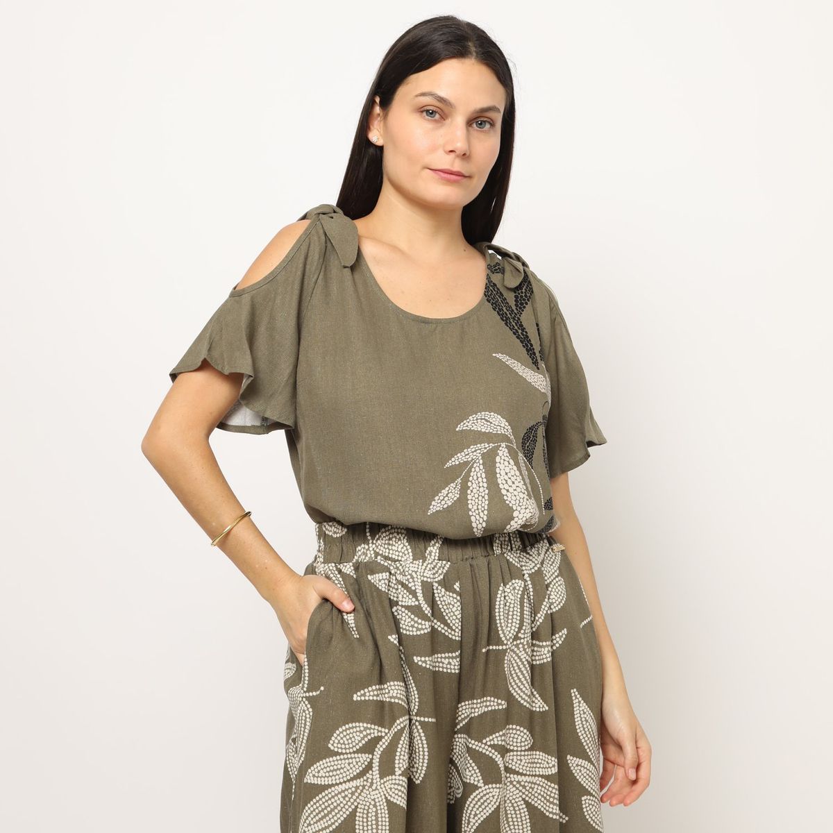 STEFANO COCCI - Blusa Manga Corta Lino Mujer Stefano Cocci