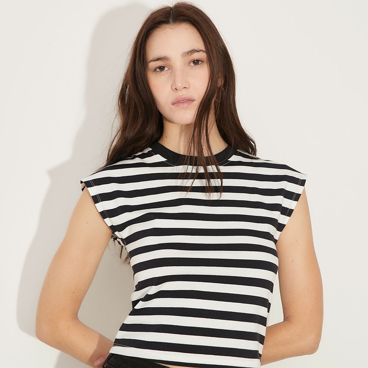 SYBILLA - Polo Sybilla Cropped Manga Corta Algodón Rayas Mujer