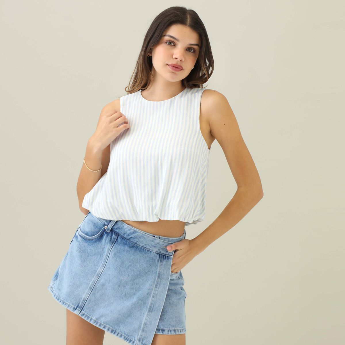 SYBILLA - Blusa Sin Mangas Casual Mujer Sybilla