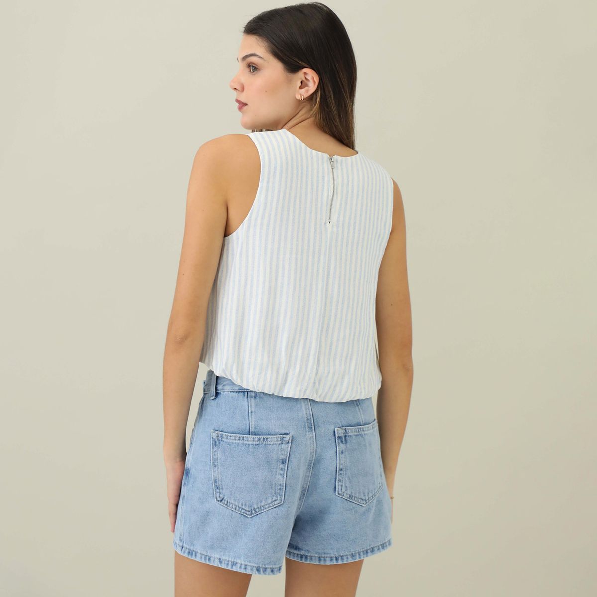 SYBILLA - Blusa Sin Mangas Casual Mujer Sybilla