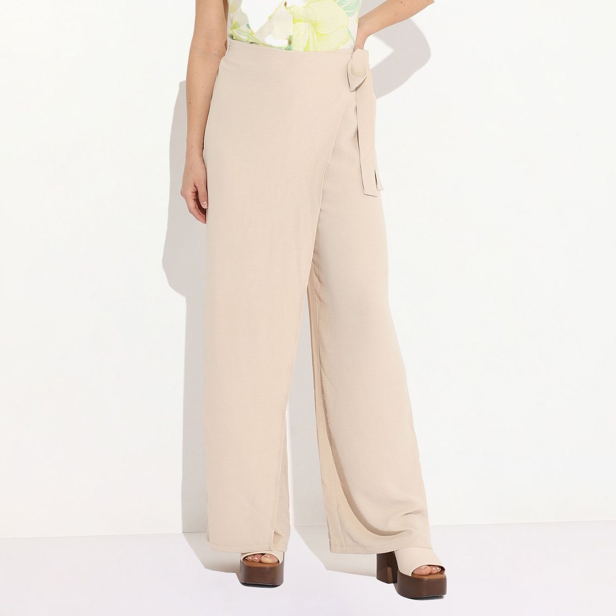 BASEMENT - Pantalón Basement Rojo - Cintura Con Lazada