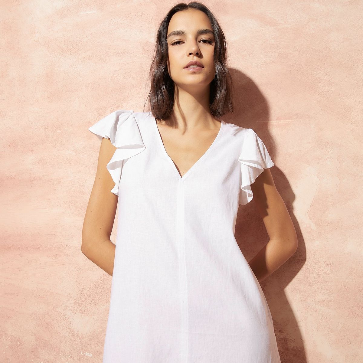 BASEMENT - Vestido Basement Manga Corta Mujer