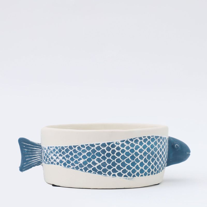 BASEMENT HOME - Maceta Pez Azul 24.5x17.5x8cm