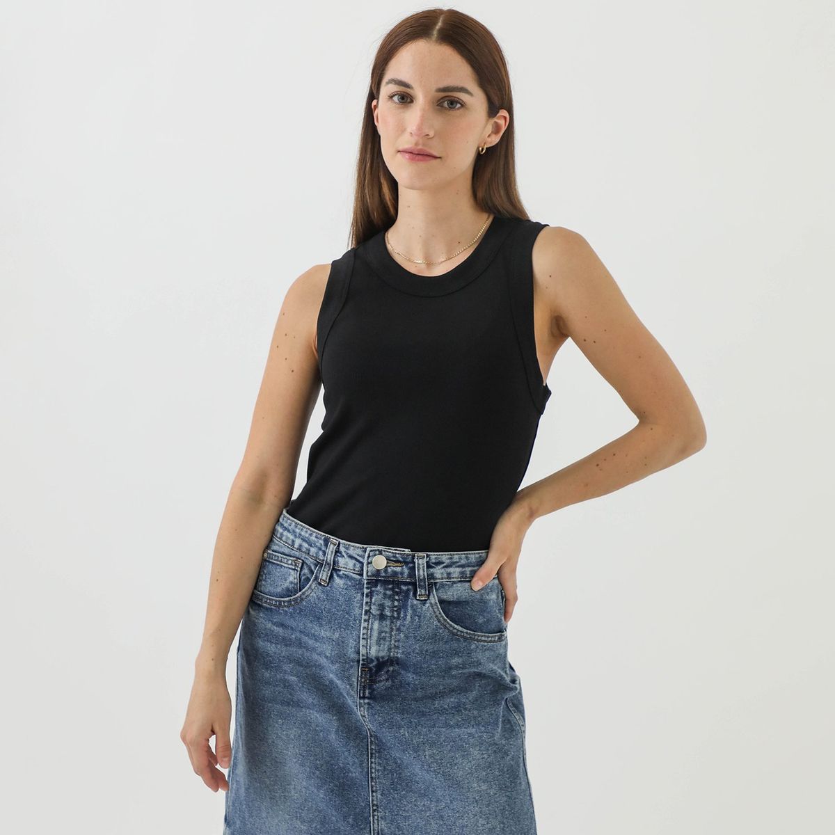 BASEMENT - Polo Basement Sin Mangas Algodón Orgánico Mujer