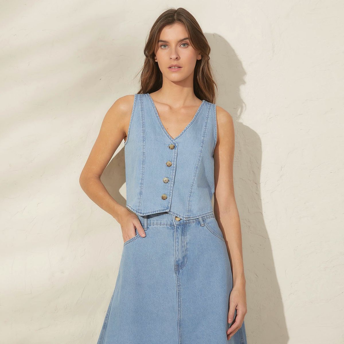 BASEMENT - Chaleco 100% Algodón Mujer Basement