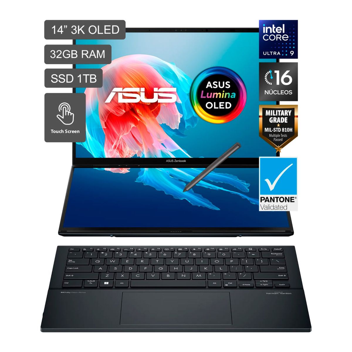 ASUS - Laptop Asus Intel Zenbook DUO 14" 3K OLED Core Ultra 9 de 16 núcleos 32GB RAM 1 TB SSD