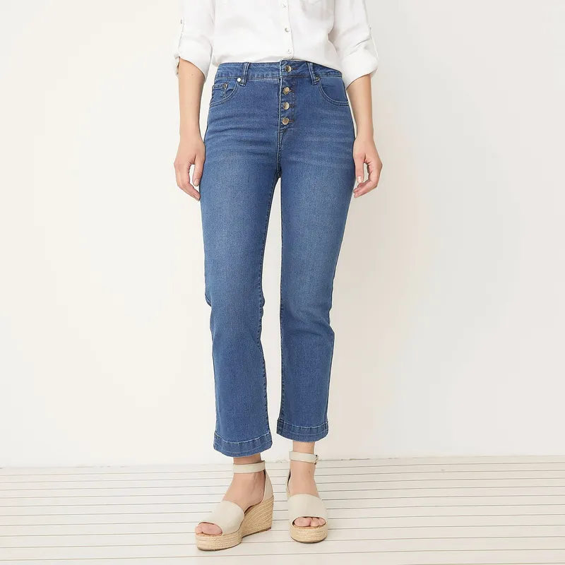 ELLE - Jean Straight Tiro Alto Mujer Elle