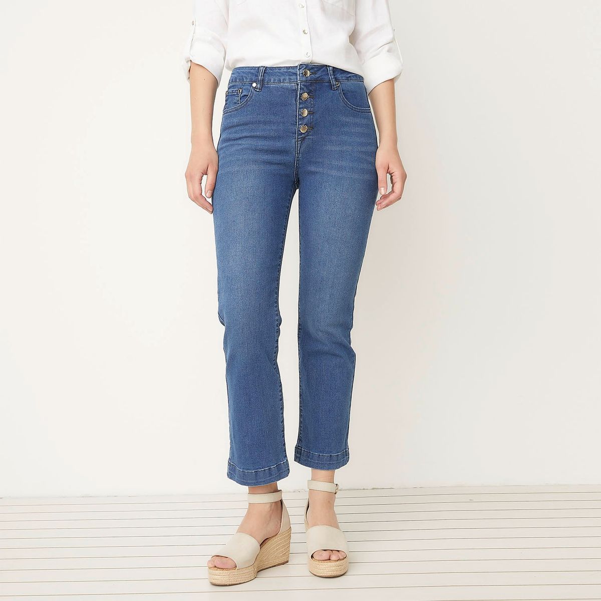 ELLE - Jean Straight Tiro Alto Mujer Elle